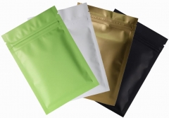 Double-sided matte gloss colored flat polyester film zipper sample food* packaging powder storage bag Matte Mixed 1.5 oz