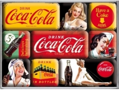 Coke yellow 9 piece set mini fridge magnet