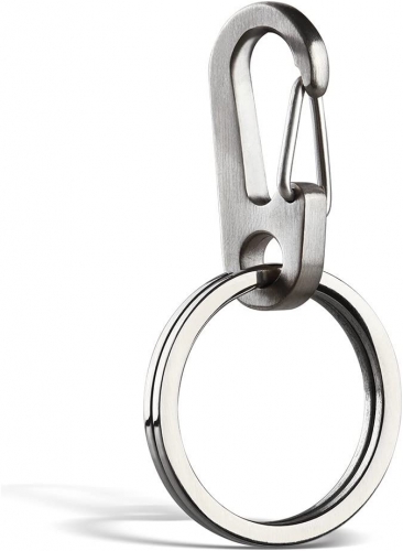 TI-EDC titanium keychain carabiner clip-large quick release hook and key ring, unisex key storage bag Standerd TR35A