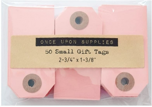 Shipping labels with reinforced holes, hang tags, gift tags, used for gift packaging, once refilled, 2-3/4 inches x 1-3/8 inches, 50 labels pink